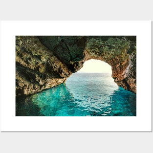The famous Blue Caves in Zakynthos island, Greece Posters and Art